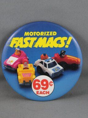 McDonalds PIn (VTG) - Motorized Fast Macs Pull Cars - Celluloid Pin